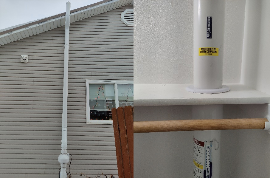 radon mitigation before and after photo